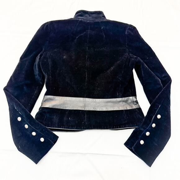 Alice and Olivia Banded Black Military Style Cropped Blazer Jacket Size Small - Picture 2 of 6